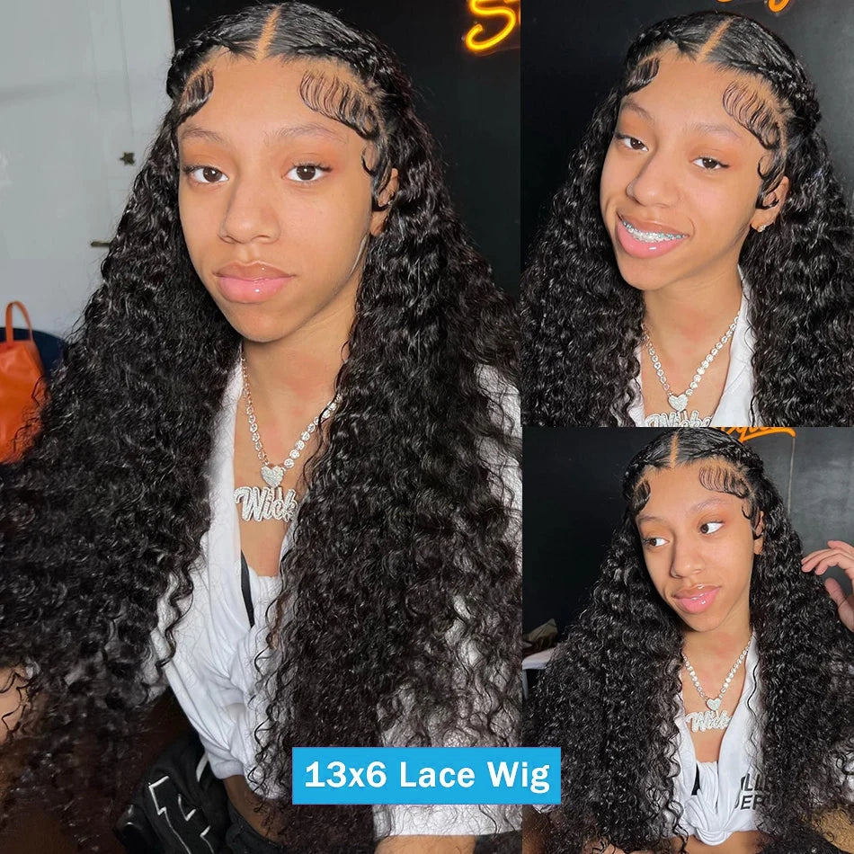 Deep Wave 13x6 Lace Frontal Wig MYLOCKME Transparent 13x4 Water Wave Lace Frontal Human Hair Wigs For Women 4x4 Lace Wig 200%
